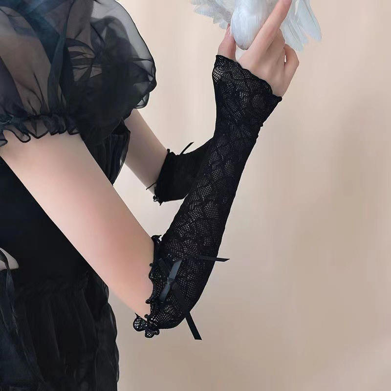 Summer Long Lace Ruffle Mesh F - Fingerless Glove Knit reseña y precio