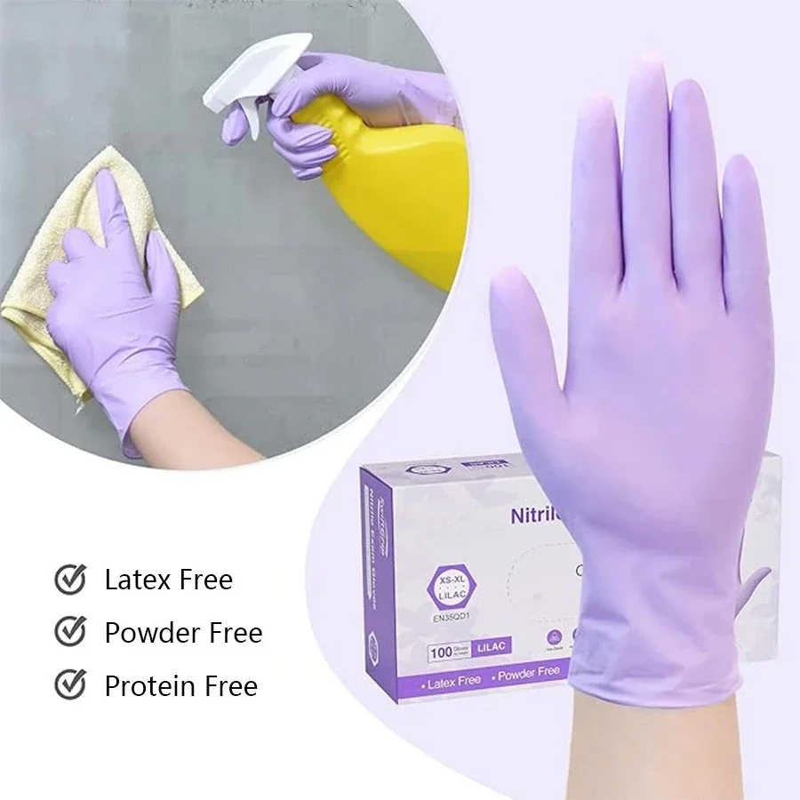 10/20/50/100PCS Purple Disposa - Nitrile Mechanic Glove reseña y precio