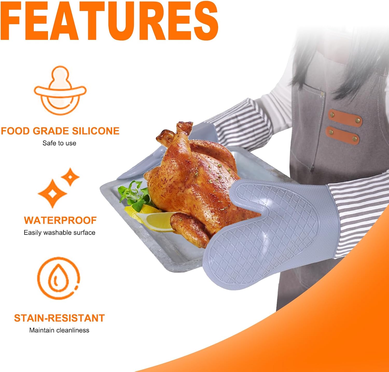 Silicone Oven Mitts, 500°F Hea - Oven Mitt Silicone reseña y precio