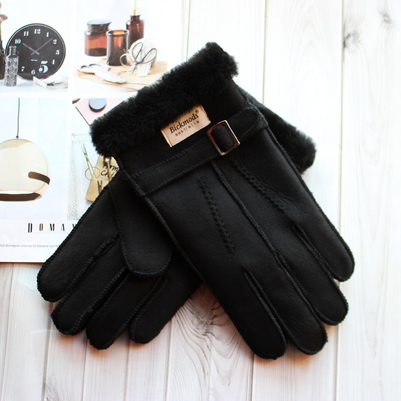 Sheepskin Fur Gloves Men's Thi - Leather Driving Glove reseña y precio