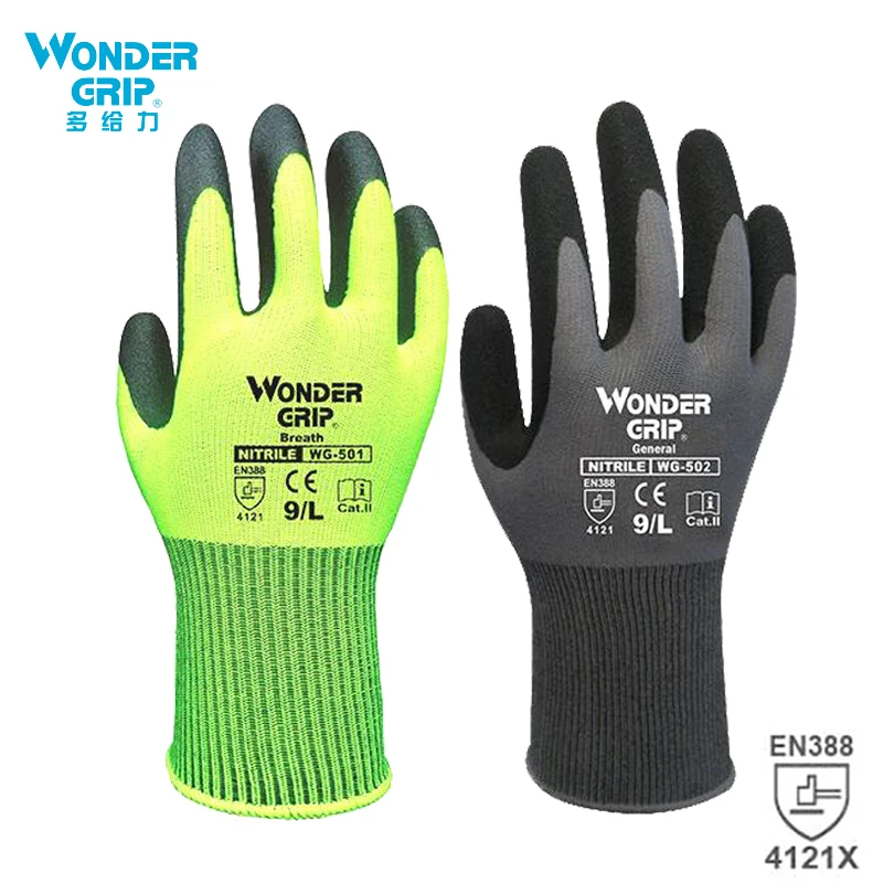 Wonder Grip Construction Glove - Nitrile Mechanic Glove reseña y precio