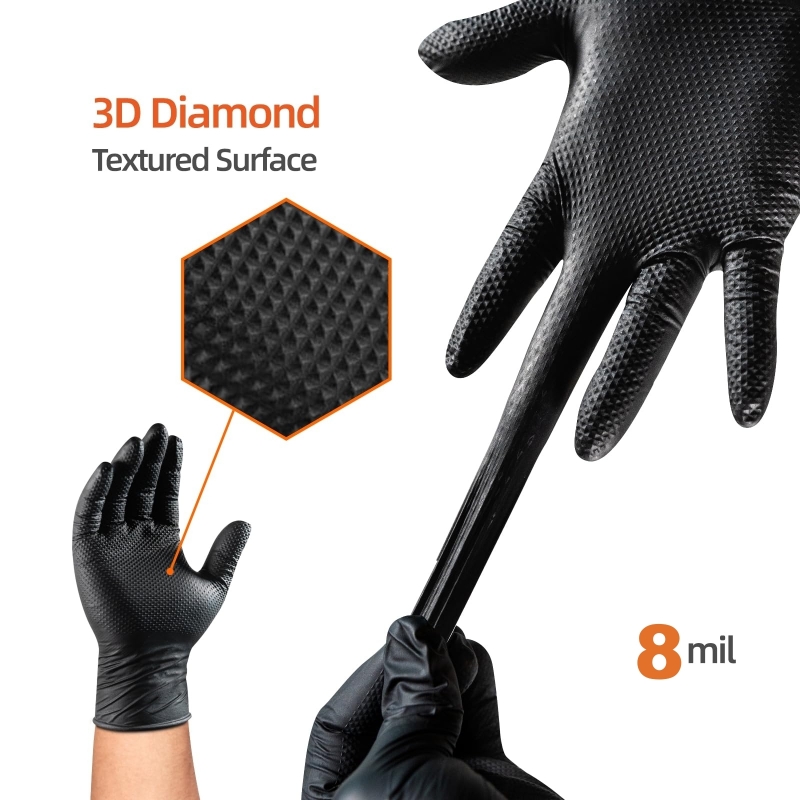 8Mil Heavy Duty Black Nitrile  - Nitrile Mechanic Glove reseña y precio