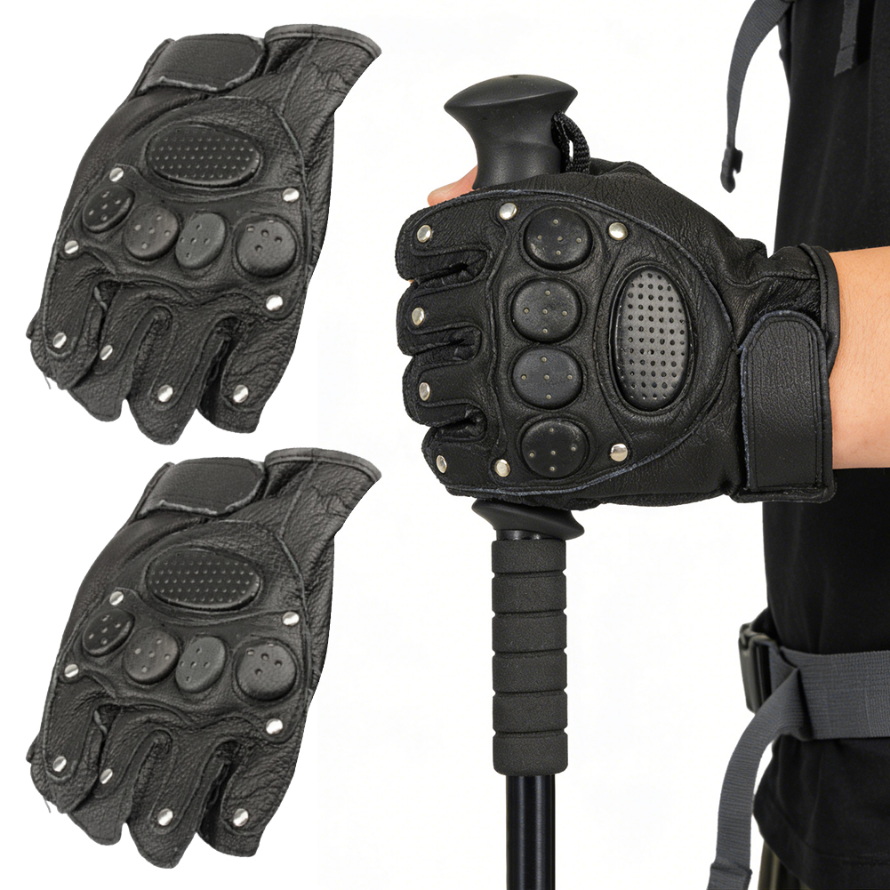 Motorcycle Fingerless Driving  - Leather Driving Glove reseña y precio