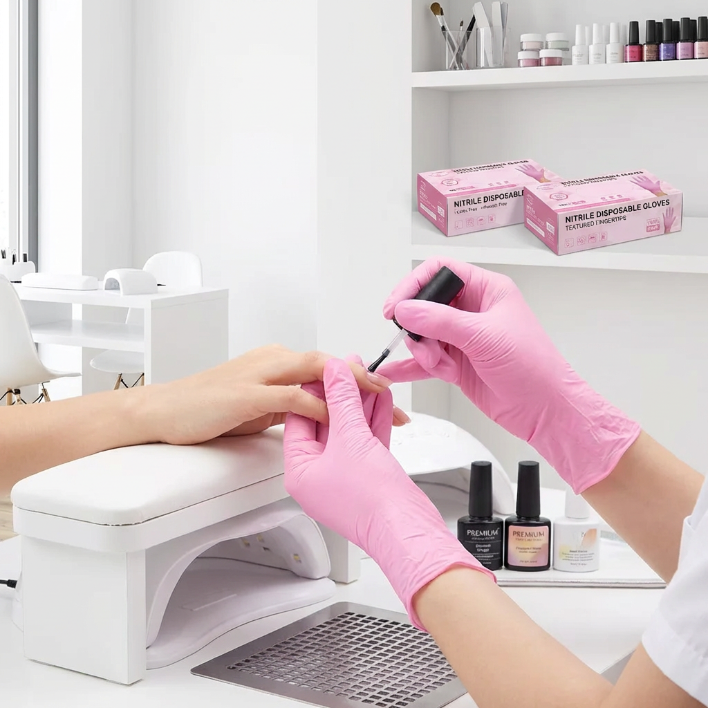 Simple Pink Nitrile Gloves 100 - Rubber Glove Cleaning reseña y precio