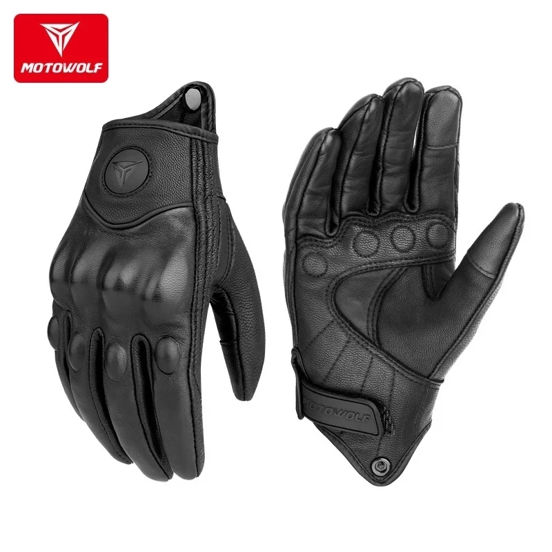 Leather Motorcycle Gloves Men' - Motorcycle Glove Knuckle reseña y precio