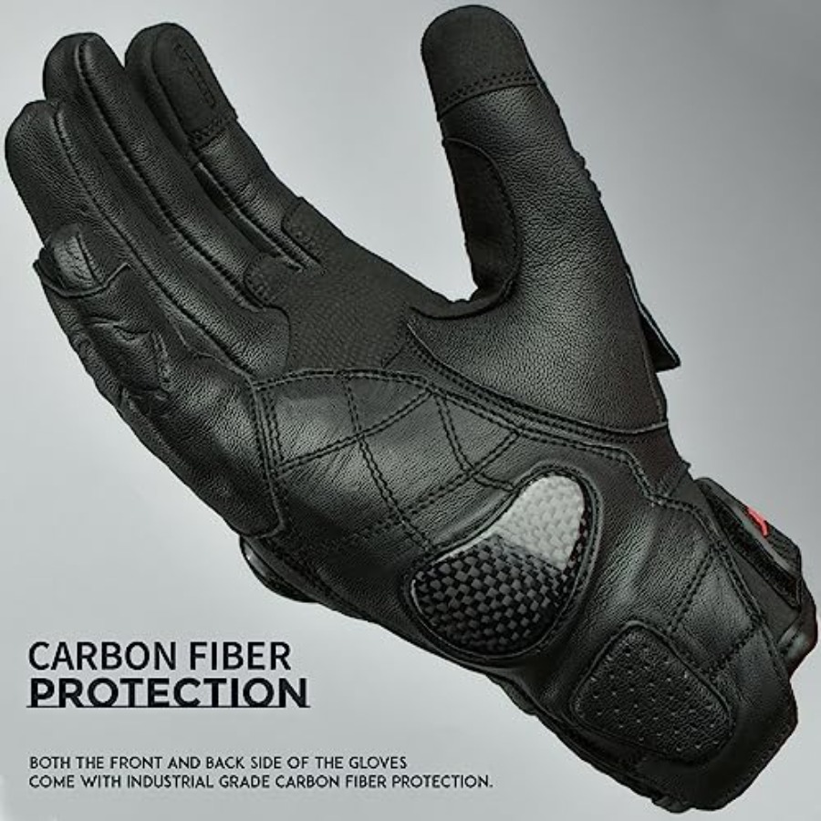 Leather Motorcycle Gloves for  - Motorcycle Glove Knuckle reseña y precio