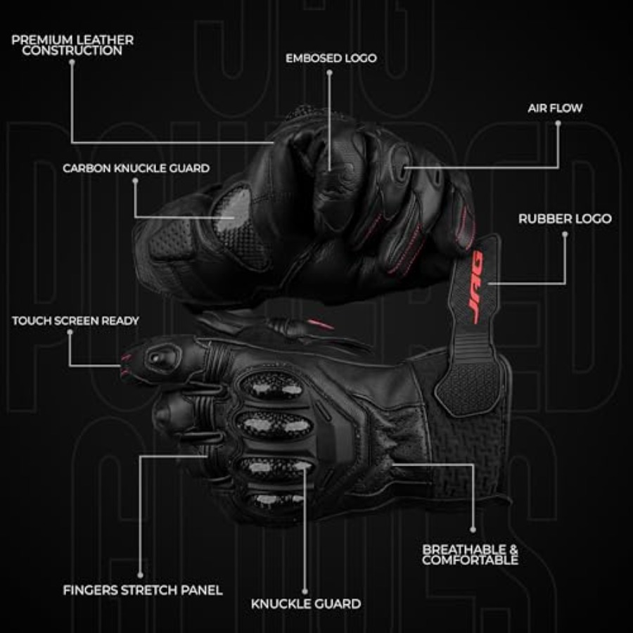 Leather Motorcycle Gloves for  - Motorcycle Glove Knuckle reseña y precio