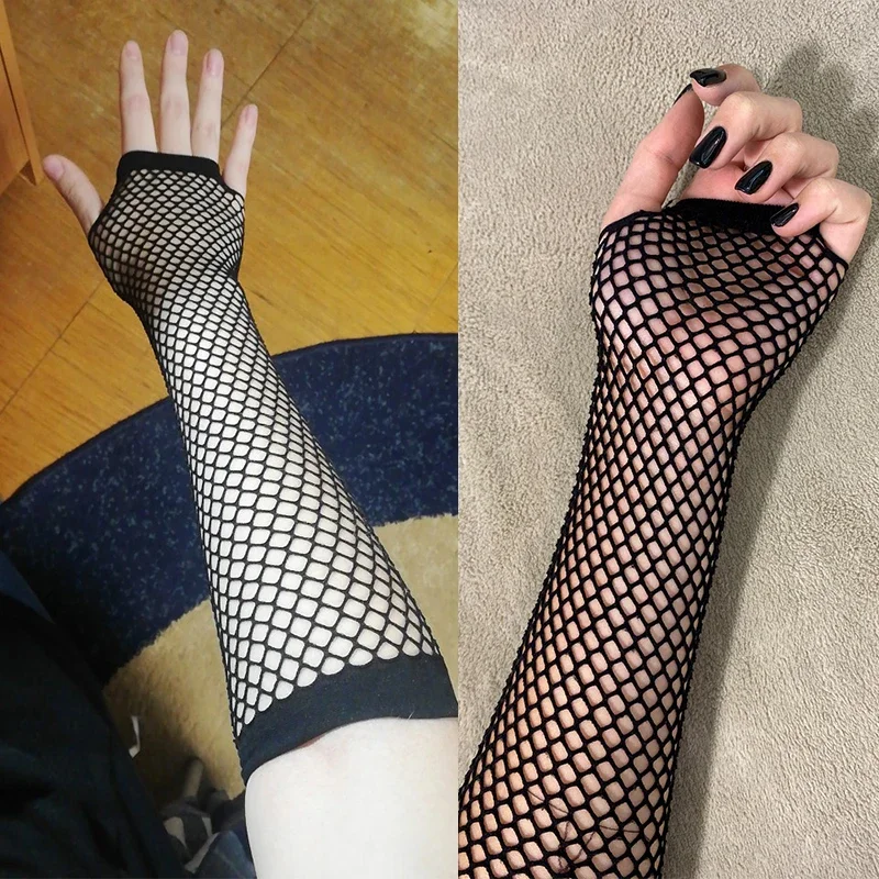 Women Fashion Neon Fishnet Fin - Fingerless Glove Knit reseña y precio
