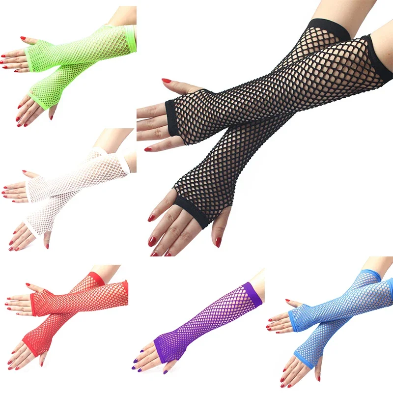 Women Fashion Neon Fishnet Fin - Fingerless Glove Knit reseña y precio