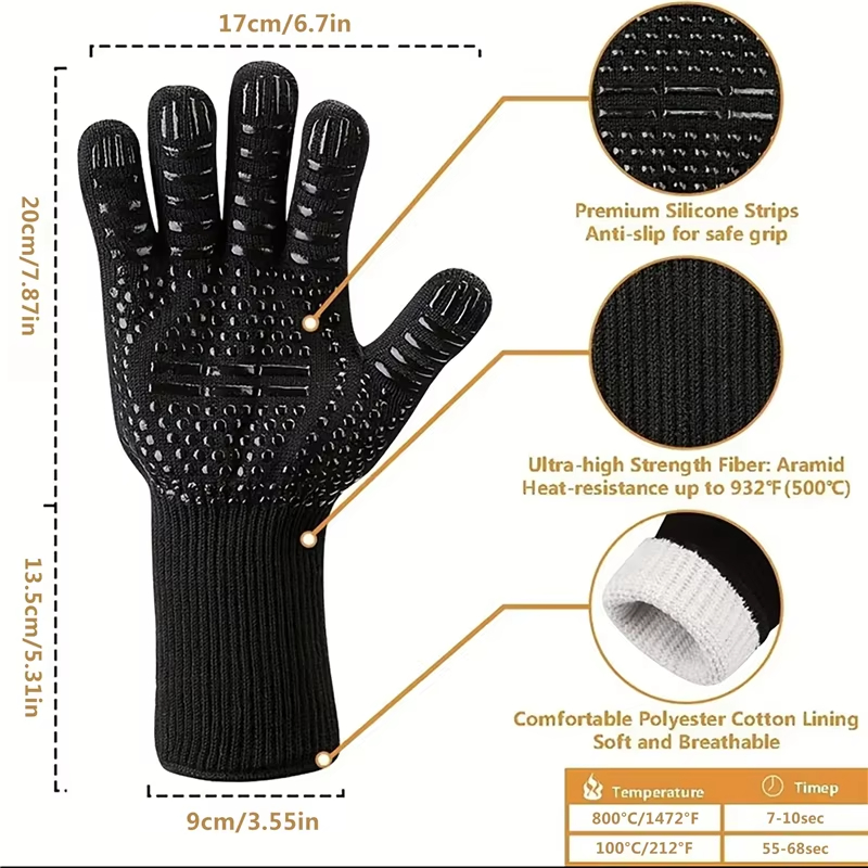 1PCS Piece BBQ Gloves High Tem - Oven Mitt Silicone reseña y precio