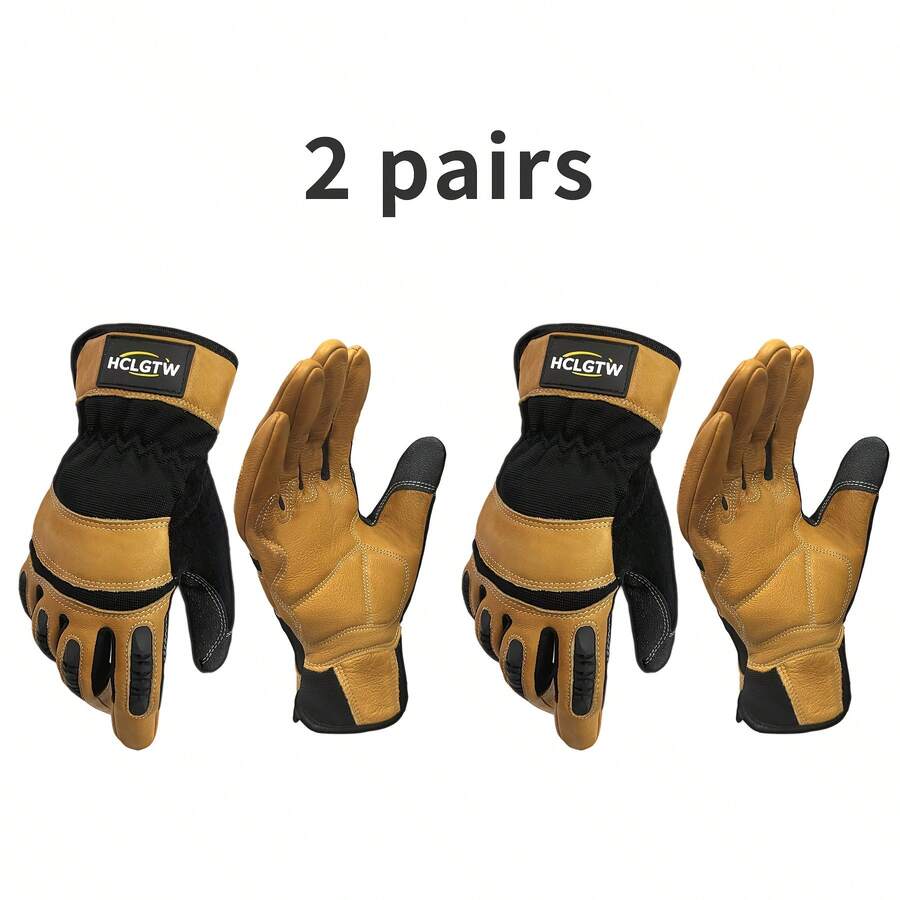 Two Pairs Of Brown Leather Glo - Work Glove Impact reseña y precio