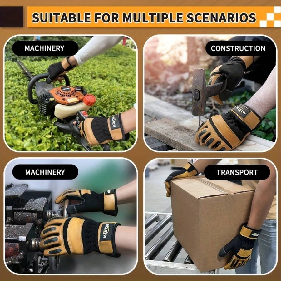 Two Pairs Of Brown Leather Glo - Work Glove Impact reseña y precio