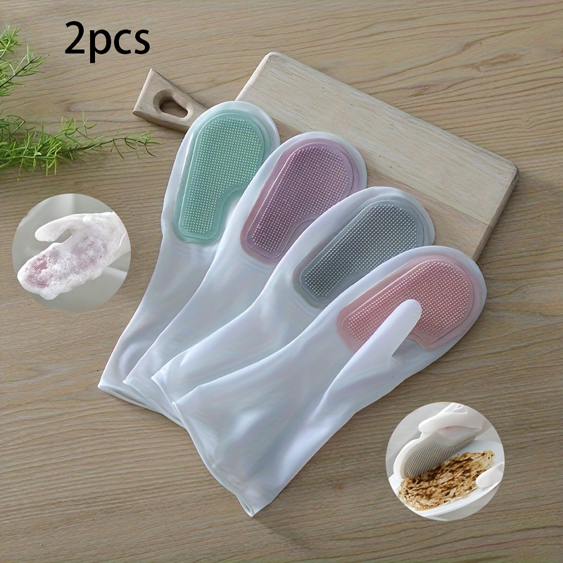 2pcs Latex Dishwashing Gloves, - Rubber Glove Cleaning reseña y precio