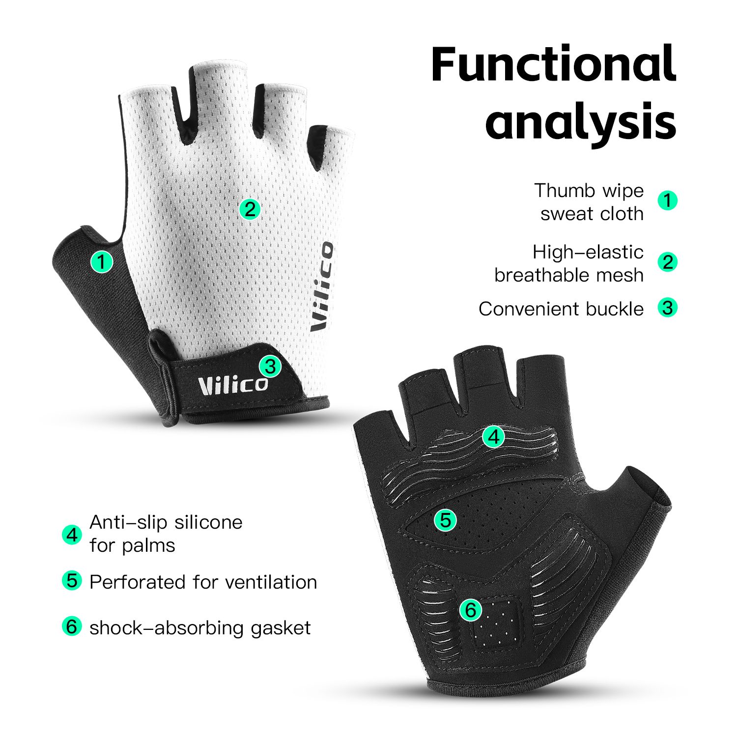 VILICO Breathable Half Finger  - Workout Glove Gym reseña y precio