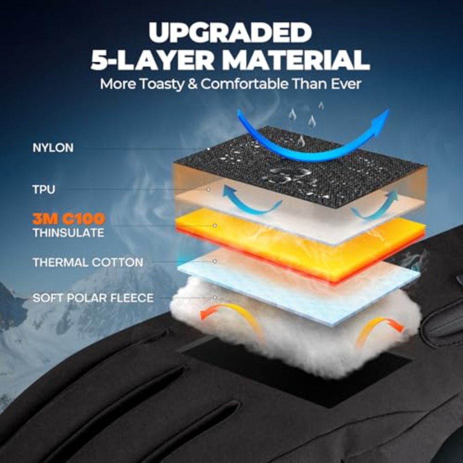 krosa Winter Gloves For Men Wo - Ski Glove Waterproof reseña y precio