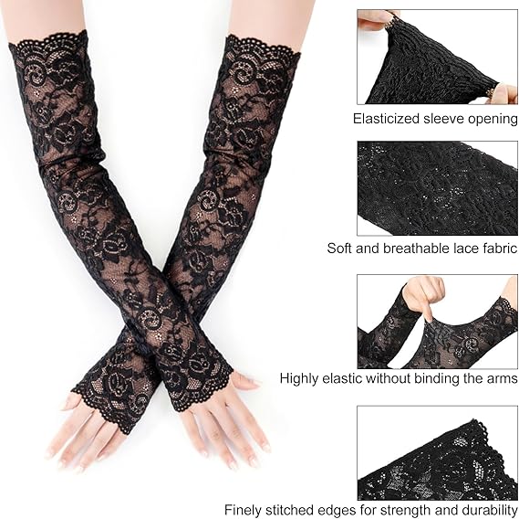 New 1Pair Sexy Lace Hollow-Out - Fingerless Glove Knit reseña y precio