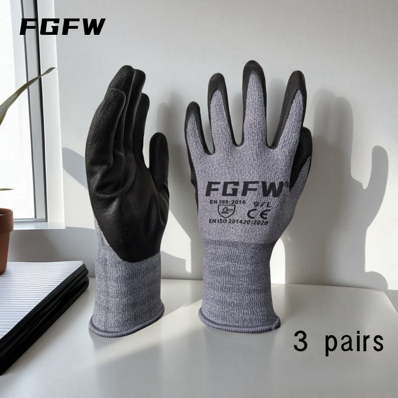 3 Pairs Soft Breathable Spande - Nitrile Mechanic Glove reseña y precio