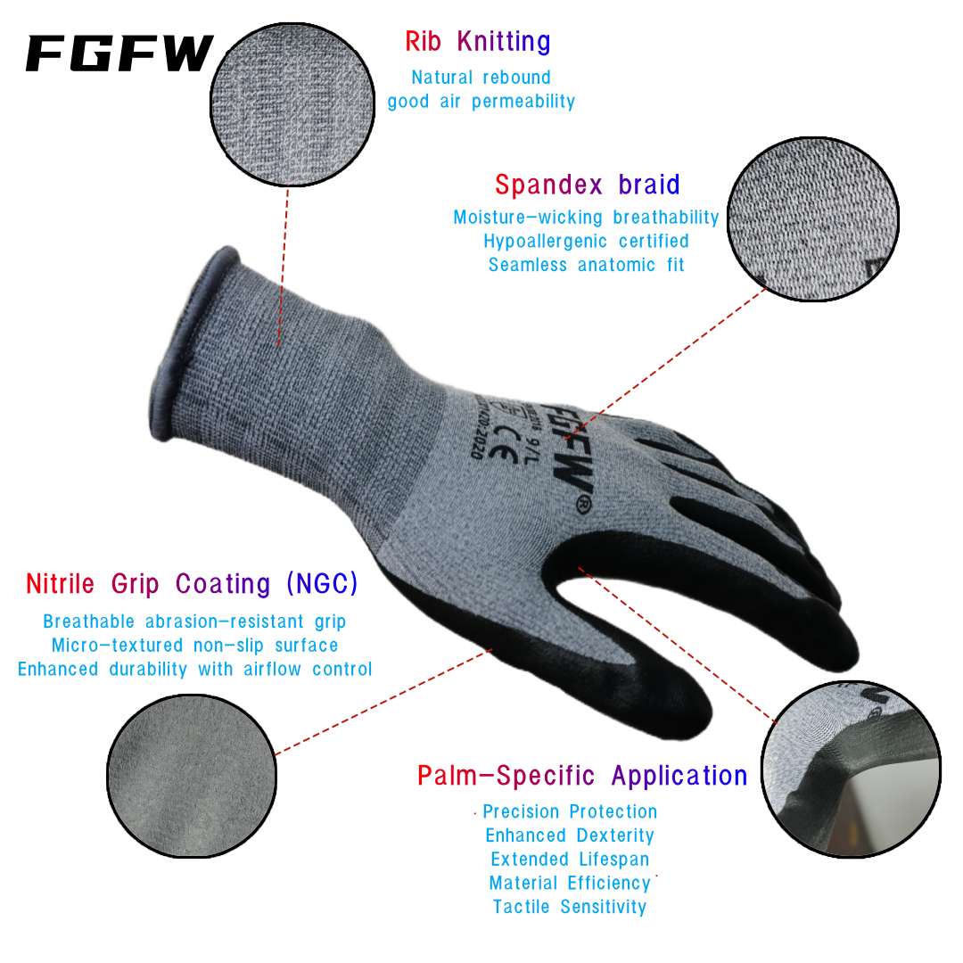 3 Pairs Soft Breathable Spande - Nitrile Mechanic Glove reseña y precio