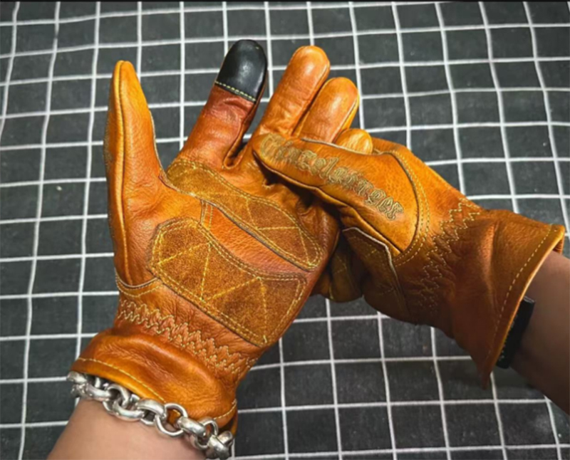 Handmade Genuine Leather Retro - Motorcycle Glove Knuckle reseña y precio