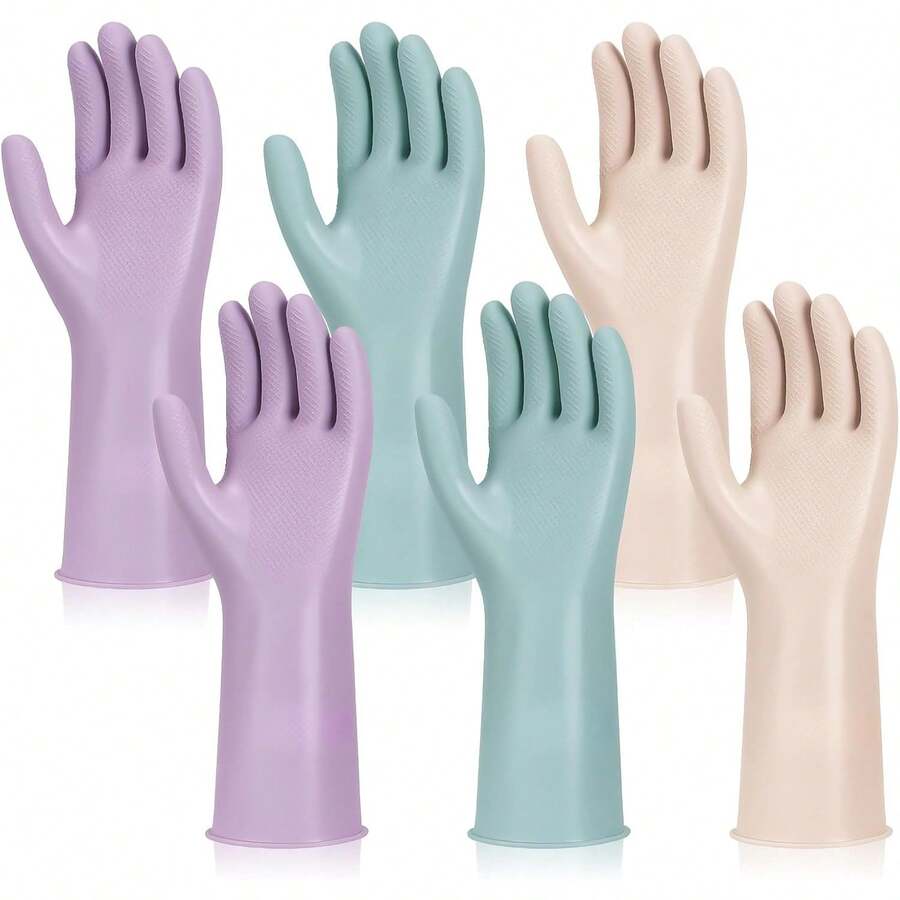 6 Pairs Rubber Cleaning Gloves - Dish Glove Rubber reseña y precio
