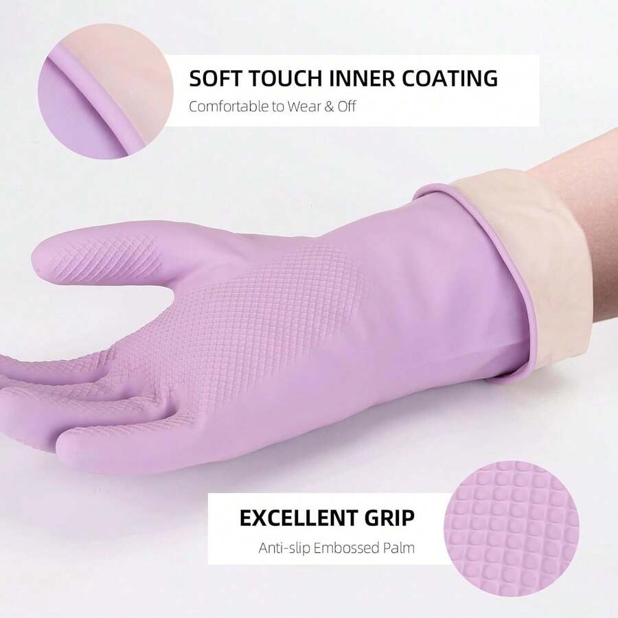 6 Pairs Rubber Cleaning Gloves - Dish Glove Rubber reseña y precio