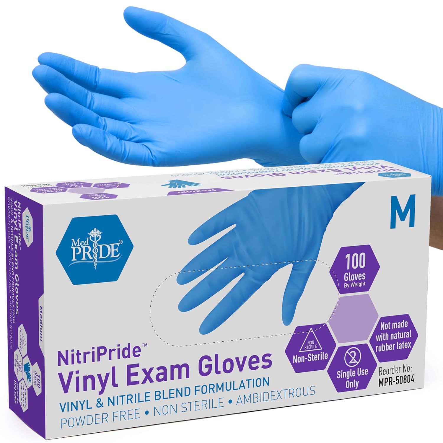 Powder-Free Nitrile/Vinyl Blen - Latex Disposable Glove reseña y precio
