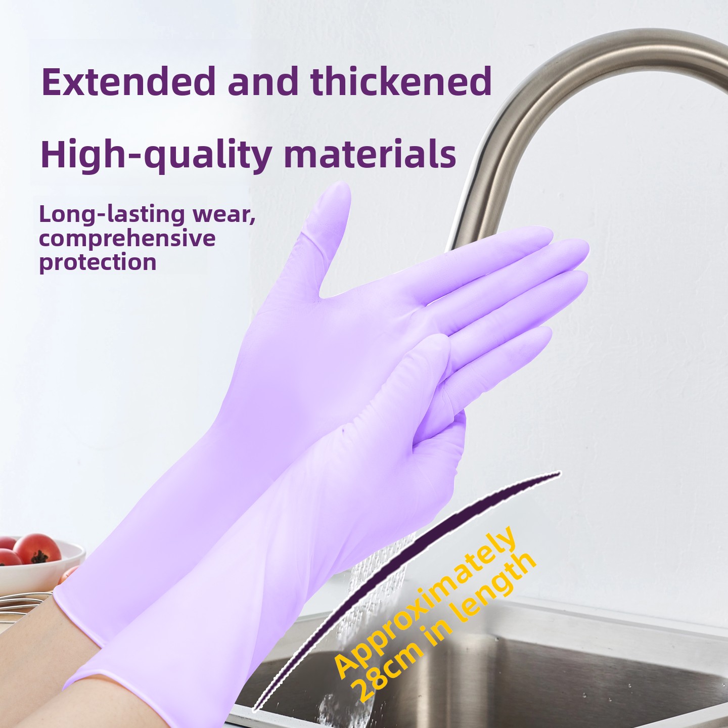 Disposable Nitrile Gloves Long - Dish Glove Rubber reseña y precio