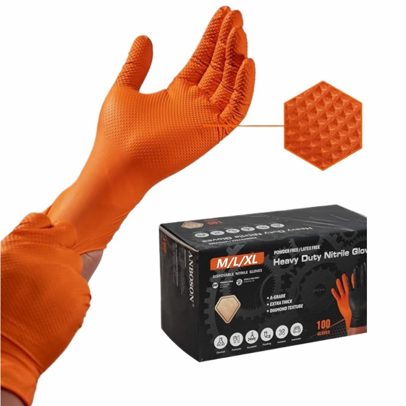 8Mil Heavy Duty Orange Nitrile - Nitrile Mechanic Glove reseña y precio