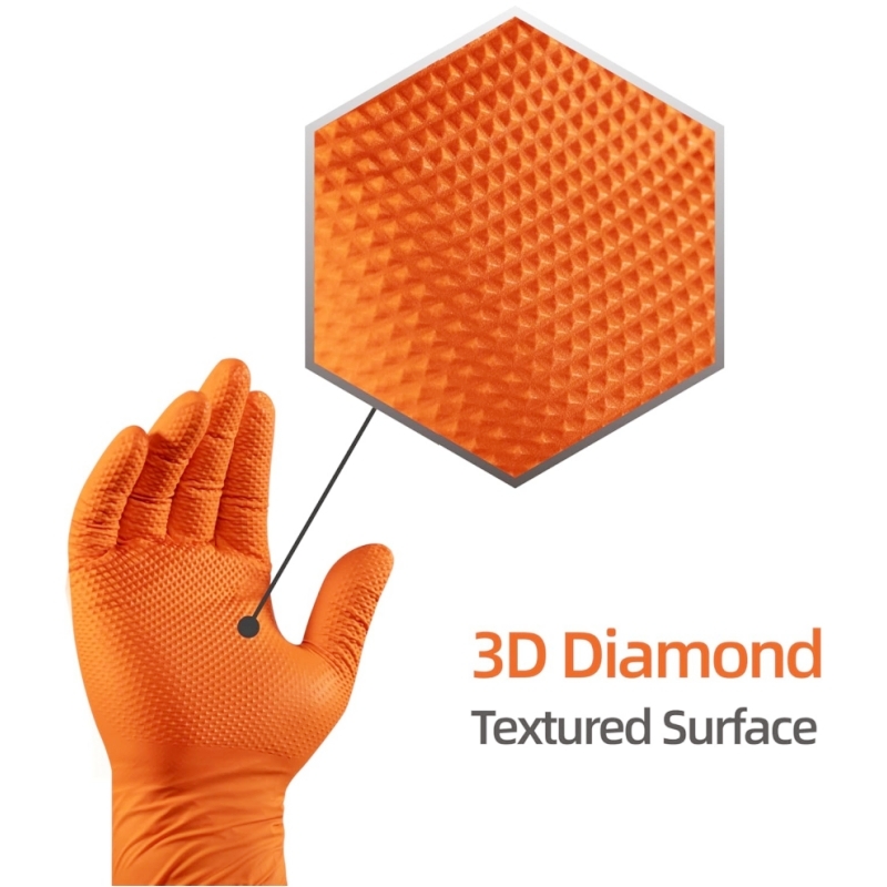 8Mil Heavy Duty Orange Nitrile - Nitrile Mechanic Glove reseña y precio