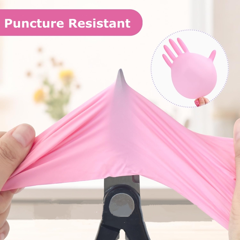 20/50/100PCS Pink Nitrile Disp - Latex Disposable Glove reseña y precio