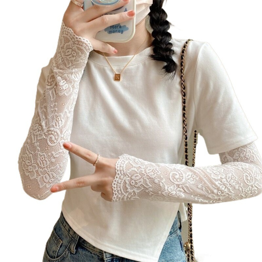Women Long Lace Gloves Fishnet - Fingerless Glove Knit reseña y precio