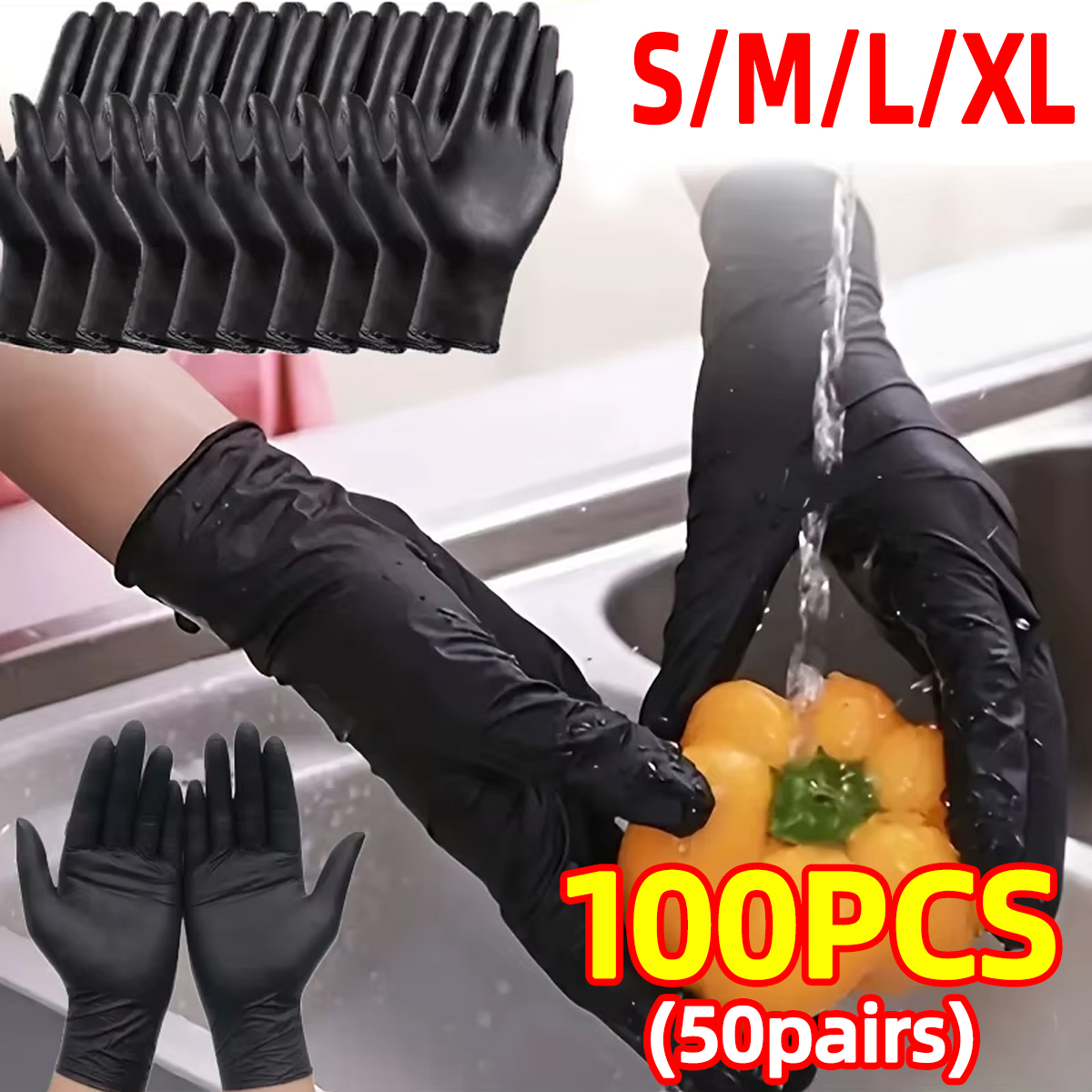 Heavy-Duty Black Disposable Ni - Nitrile Mechanic Glove reseña y precio