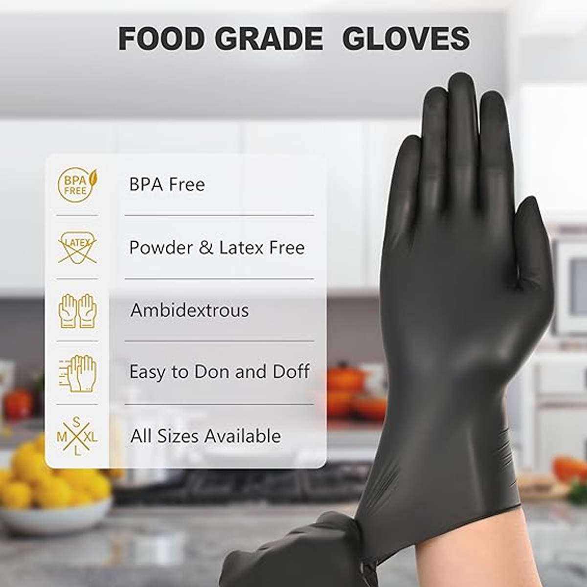 Heavy-Duty Black Disposable Ni - Nitrile Mechanic Glove reseña y precio