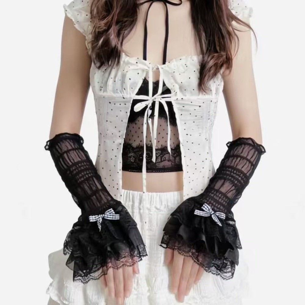 1 Pair Thin Lace Lace Arm Slee - Fingerless Glove Knit reseña y precio