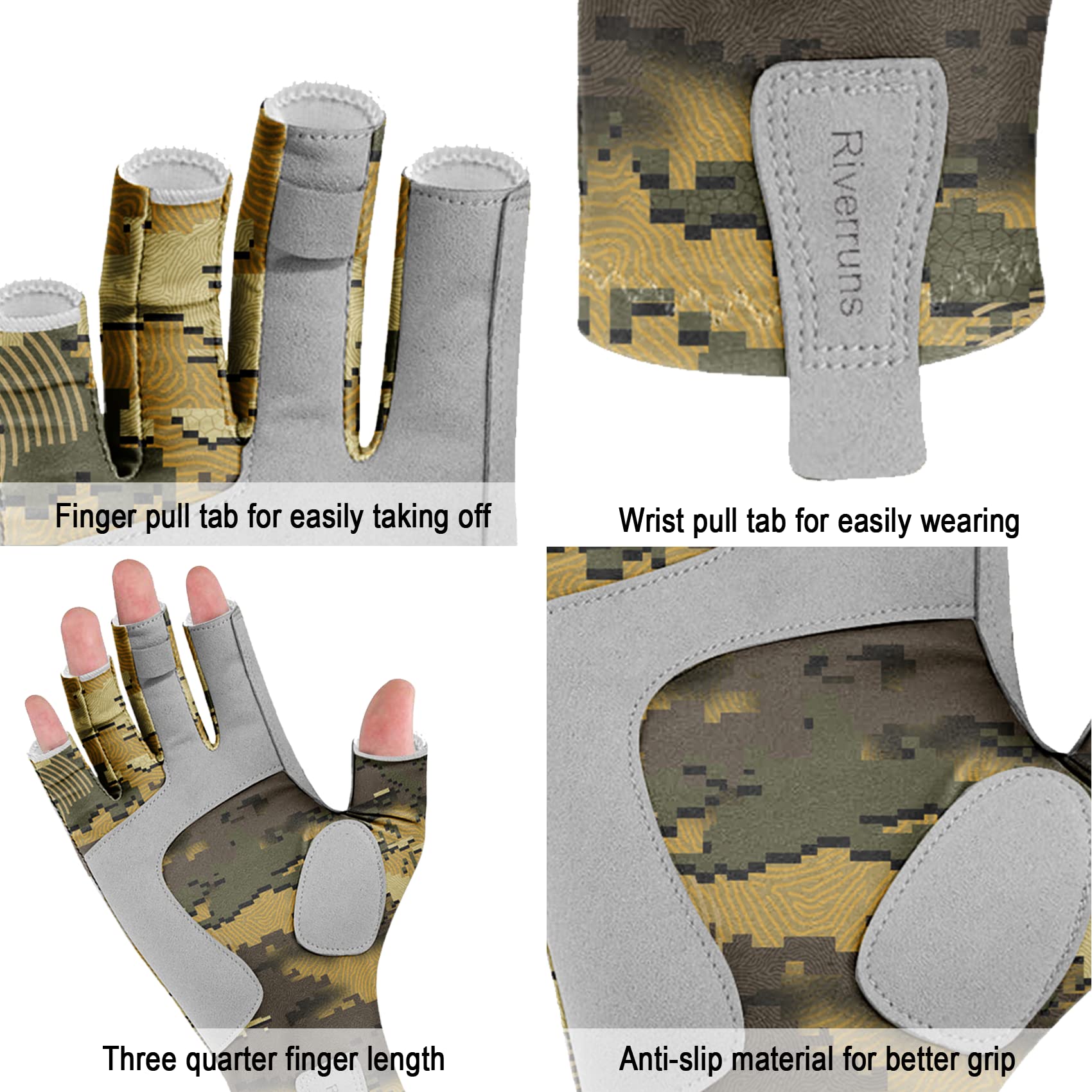 Riverruns Fingerless Fishing G - Cycling Glove Padded reseña y precio