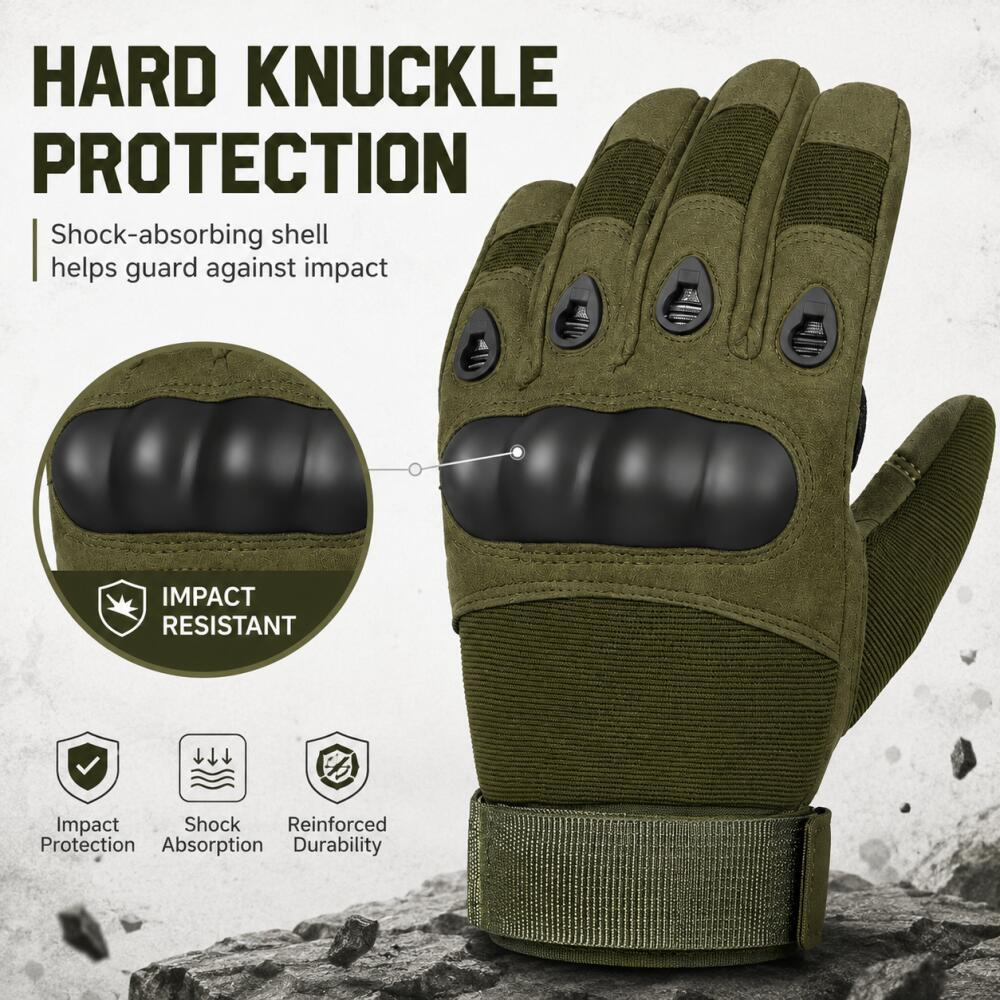 Full Finger Tactical Gloves wi - Motorcycle Glove Knuckle reseña y precio