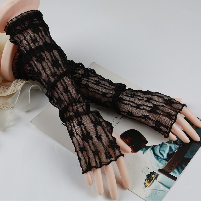 Summer Mesh Flower Lace Finger - Fingerless Glove Knit reseña y precio