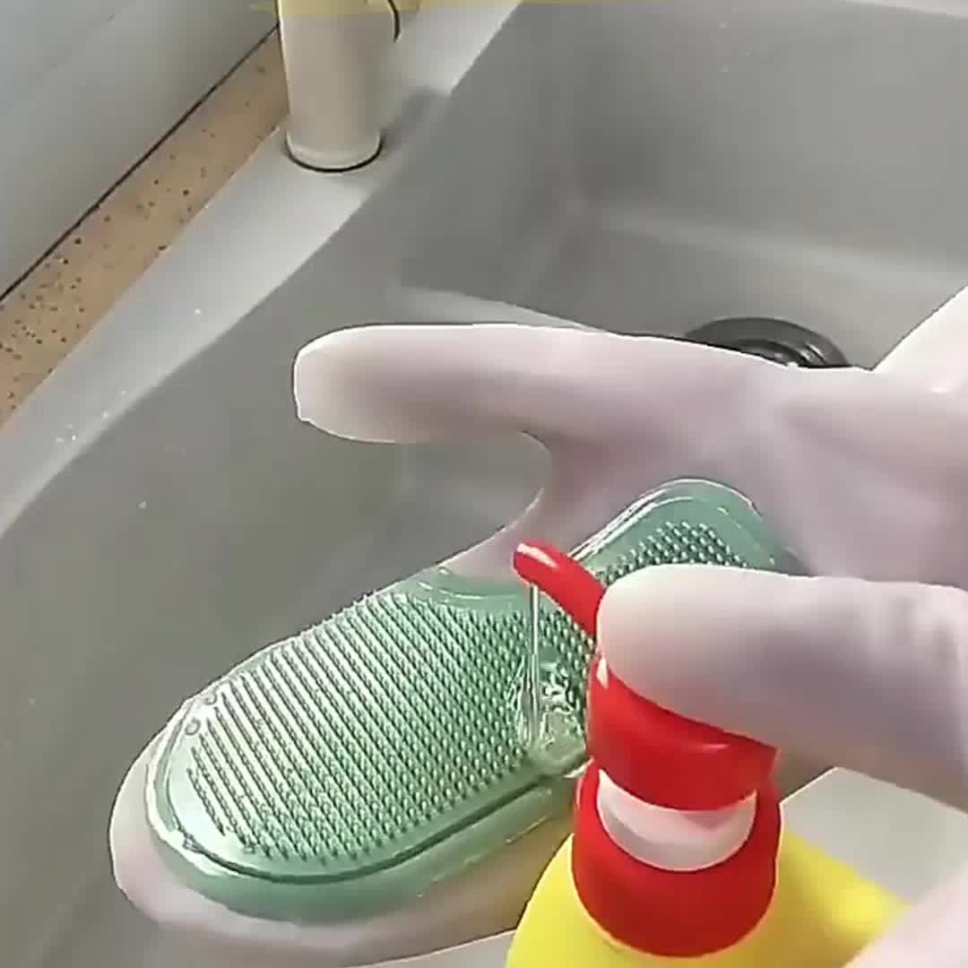 2Pcs Durable Latex Dishwashing - Rubber Glove Cleaning reseña y precio